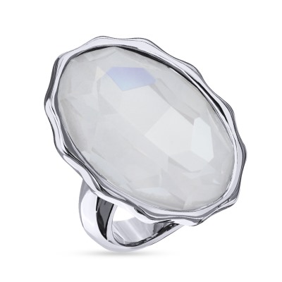 Кольцо Сияние (кристаллы SW белый электрик; покрытие родий), Есть комплект