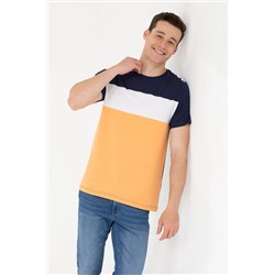 Erkek Turuncu Bisiklet Yaka Tişört