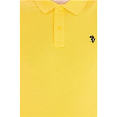 Erkek Koyu Sarı Basic Polo Yaka Tişört