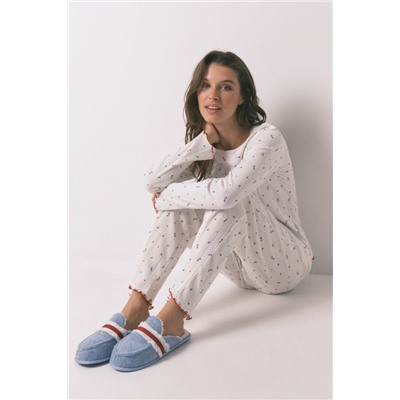 Zapatillas casa Mickey azul estampado