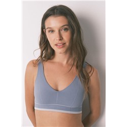 Top triangular LOVELY sin costuras azul