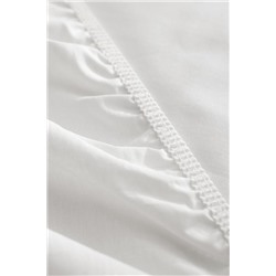 Manon King Size Plus %100 Pamuk Ranforce Lastikli Çarşaf - Beyaz