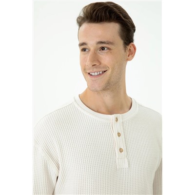 Erkek Taş Bisiklet Yaka Comfort Sweatshirt