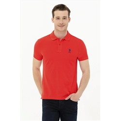 Erkek Kırmızı Basic Polo Yaka Tişört