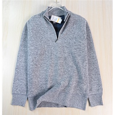 Мужской свитер с длинным рукавом и воротником-стойкой