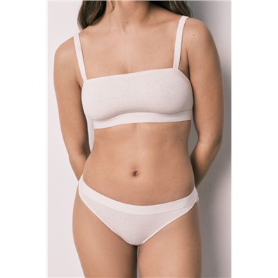 Braga clásica algodón canalé beige