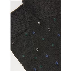 Kurze Herrensocken mit Cashmere und Allover-Rautenmuster