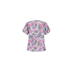 Happy Scrubs® Peace Out White Scrub Top