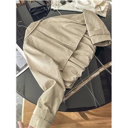 Женский короткий тренч/куртка свободного кроя из саржевой ткани ЗАР*А