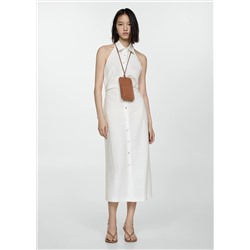 Vestido lino cuello camisero