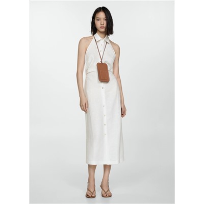 Vestido lino cuello camisero
