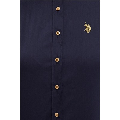 Kadın Lacivert Uzun Kollu Basic Gömlek