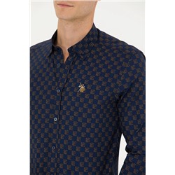 Erkek Lacivert Uzun Kollu Gömlek