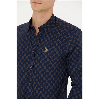 Erkek Lacivert Uzun Kollu Gömlek