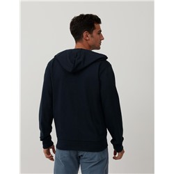 Chaqueta de Punto con Capucha, Azul Oscuro