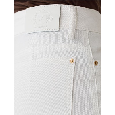 Укороченные джинсы из эластичного денима средней плотности