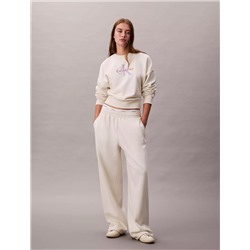 Monogram Logo Fleece Wide Leg Sweatpants