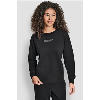 RHINESTONE LOGO NOLITA CREW NECK SWEATSHIRT