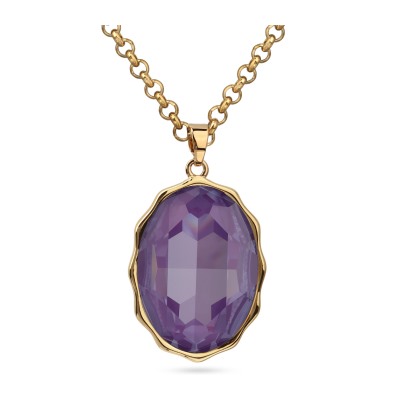 Кулон Сияние (кристаллы SW пурпурные; покрытие золото) 90-95см, Есть комплект