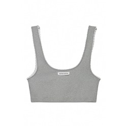 Top sin costuras canalé gris