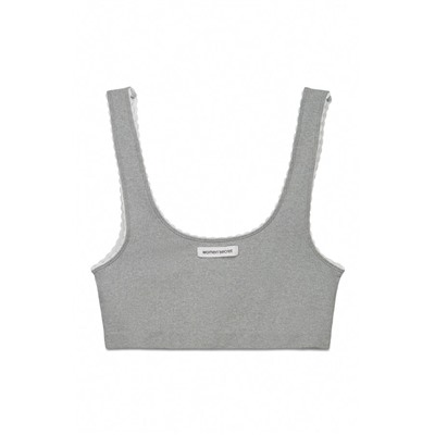 Top sin costuras canalé gris