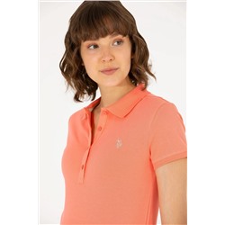 Kadın Somon Basic Polo Yaka Tişört