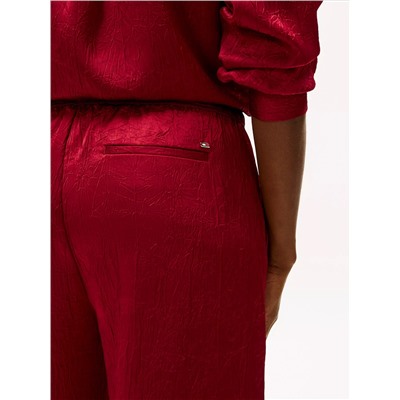 Textured Stretch Satin Pull-On Pant