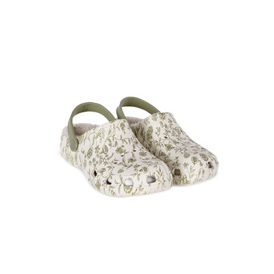 Zapatillas casa flores verde
