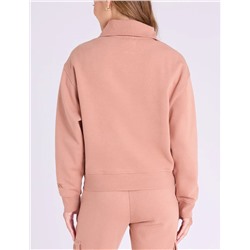 QUARTER ZIP METALLIC EMBROIDERED PULLOVER