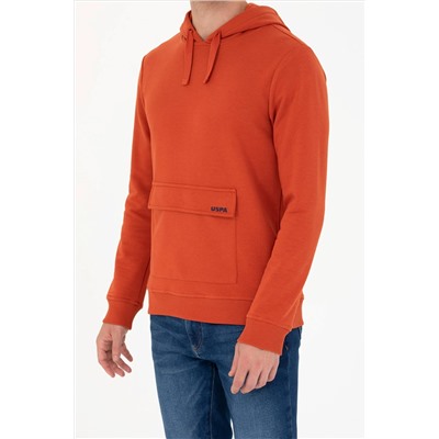 Erkek Kiremit Kapüşonlu Sweatshirt