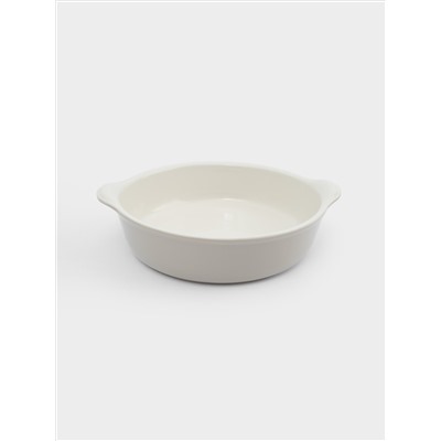 Форма для запекания, 23 см, керамика, круглая, молочно-бежевая, Baker