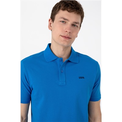 Erkek Regular Fit Polo Yaka Kobalt Mavi Basic Tişört