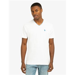 TIPPED V-NECK JERSEY T-SHIRT