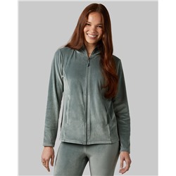 WOMEN'S SOFT VELOUR HOODED FULL-ZIP