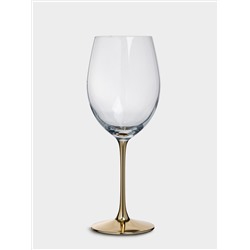 Бокал для красного вина, 540 мл, 2 шт, стекло, золотистая ножка, Ravello