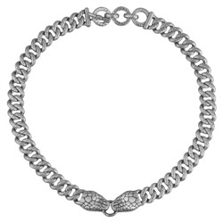 Колье Гипноз (кристаллы SW зеленые; покрытие античное серебро) 42-47см, Есть комплект