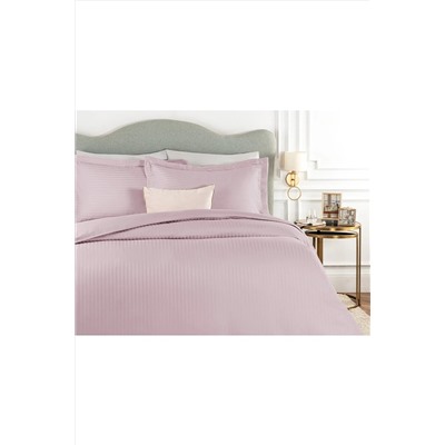 Madame Coco Elicia Super King Size Çizgili Saten Nevresim Takımı - A.mürdüm/beyaz NT00000000015-8682116903370