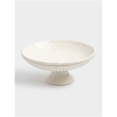 Блюдо на ножке, 17х9 см, керамика D, белое, Tulip