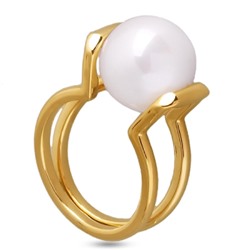 Кольцо (Майорка 12мм белая; покрытие золото), Есть комплект