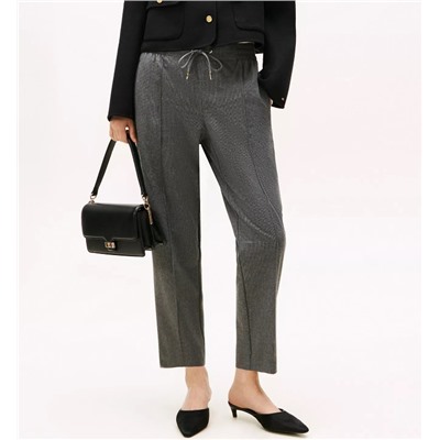 Houndstooth Tapered Drawstring Pant