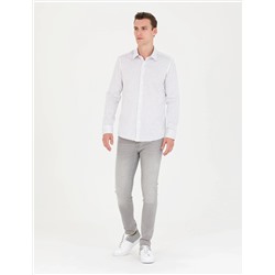 Lacivert Slim Fit Uzun Kollu Gömlek