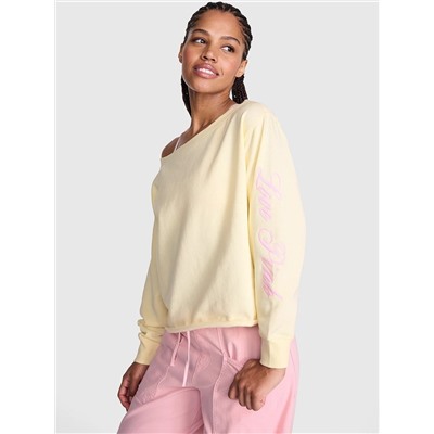 PINK Campus Fleece™ Rib Off-The-Shoulder Sweatshirt