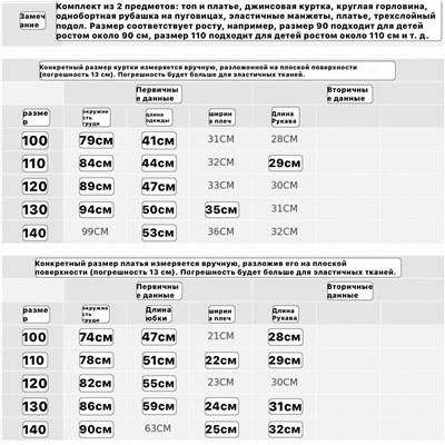 Костюм двойка для девочек, платье с цветочным принтом и укороченная джинсовая куртка, экспортная фабрика