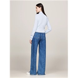 Cropped Slim Fit Turtleneck Sweater
