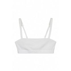 Sujetador top algodón canalé blanco