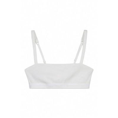 Sujetador top algodón canalé blanco