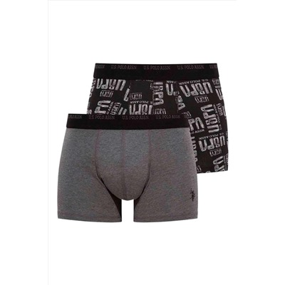 U.S. Polo Assn. Erkek Antrasit Melanj - Siyah 2 Li Boxer