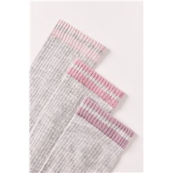 Pack 3 calcetines largos canalé gris