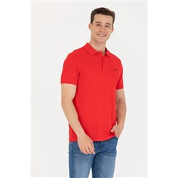 Erkek Kırmızı Basic Polo Yaka Tişört