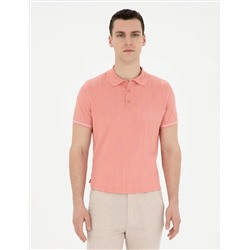 Kırmızı Slim Fit Düğmeli Polo Yaka Triko Tişört